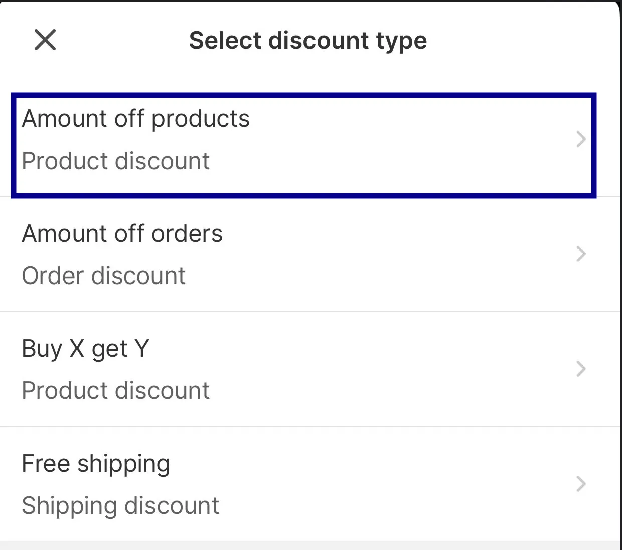 Step 3: Choose Discount Type